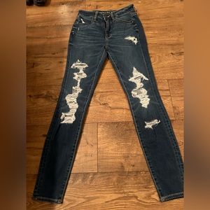 American eagle skinny jeans ripped